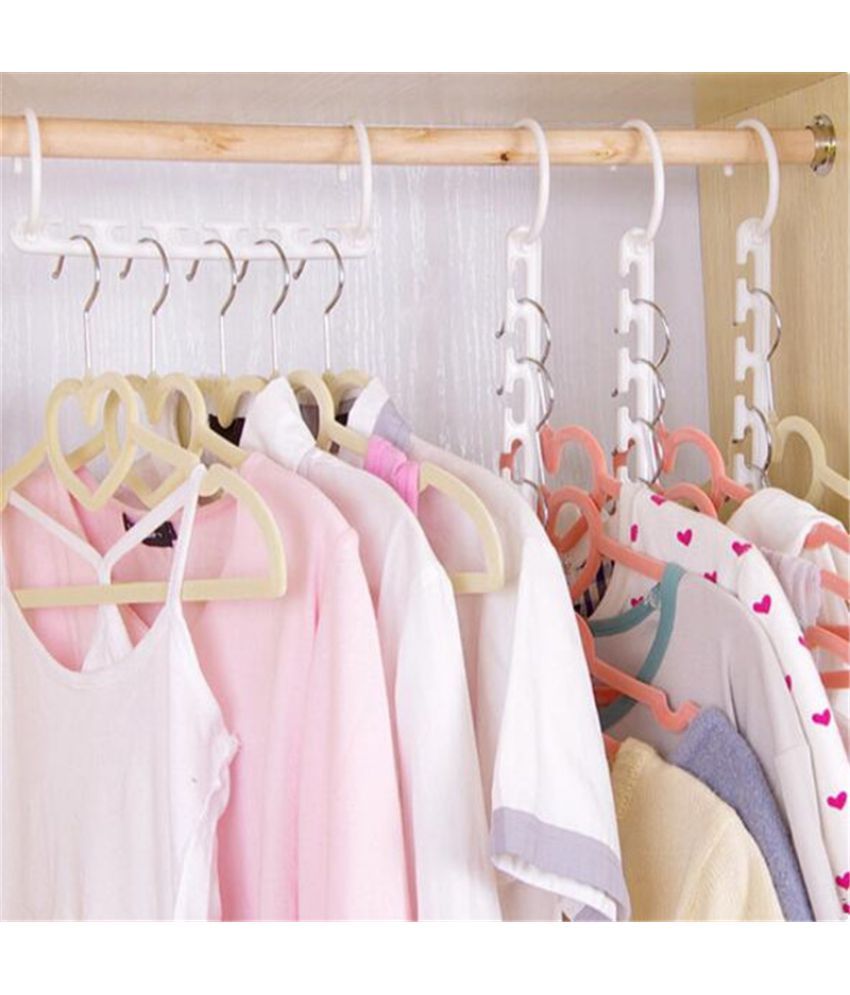 1Pc Portable Space Saving Hanger Racks Plastic Cloth Hanger Hook Magic