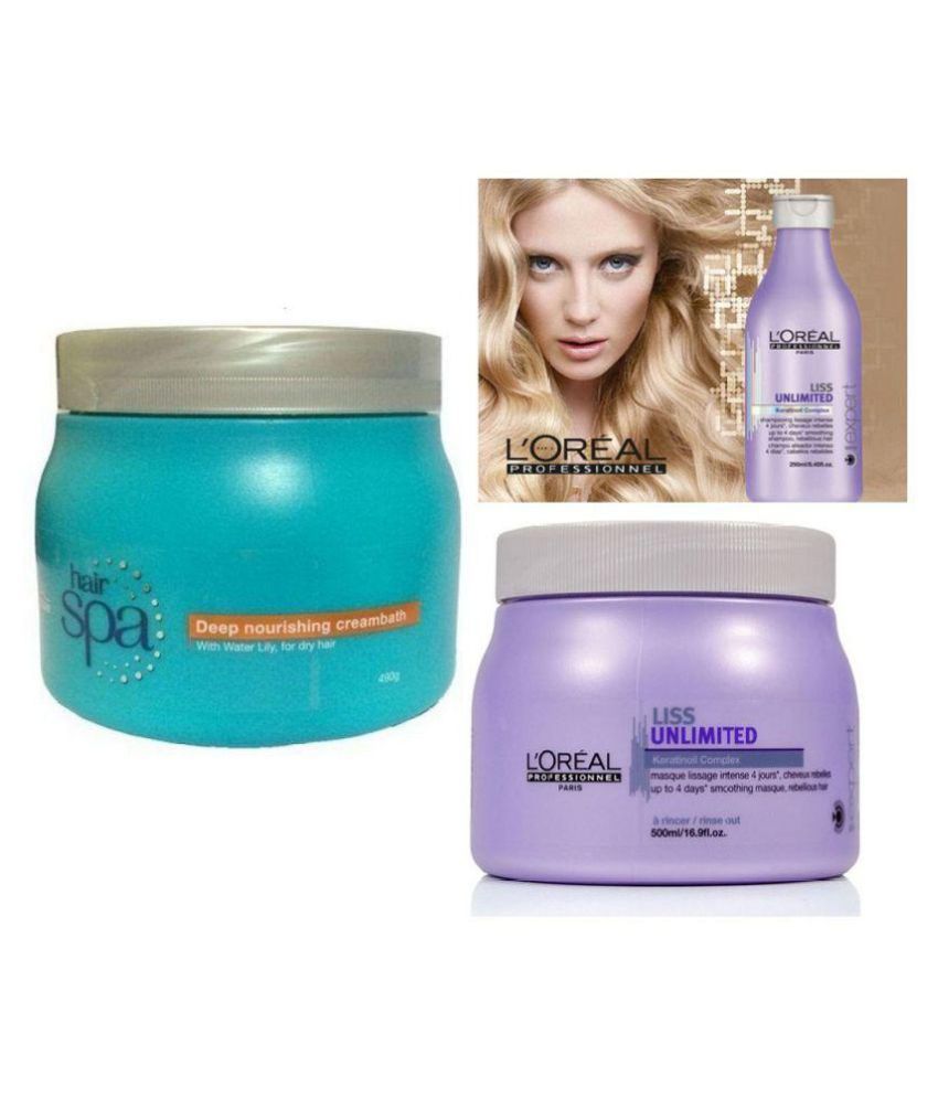 Imported Combo Loreal Hair Spa & Liss Spa + Shampoo Hair Mask 490 gm: Buy  Imported Combo Loreal Hair Spa & Liss Spa + Shampoo Hair Mask 490 gm at  Best Prices in India - Snapdeal