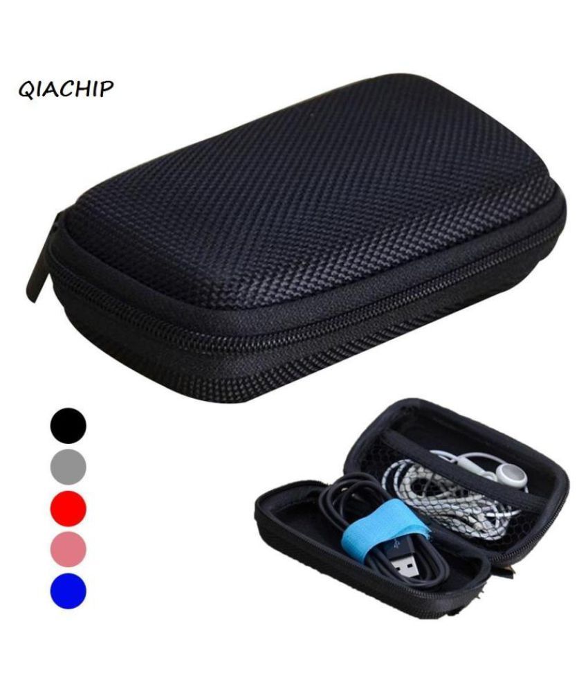 WowObjects Portable Zipper Hard In Ear Earphone Case Headphones Storage
