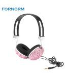 WowObjects HIFI Crystal Rhinestone Bling Headphones Beautiful and Lovely Bling Style Crystal Handmade Diamante for DJ Mobile Phone
