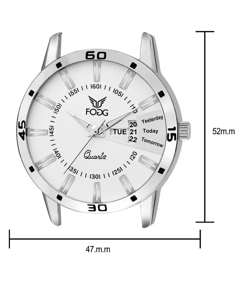 FOGG White Day and Date Analog Watch - For Men - Buy FOGG White Day and  Date Analog Watch - For Men 2049-WH Online at Best Prices in India |  Flipkart.com
