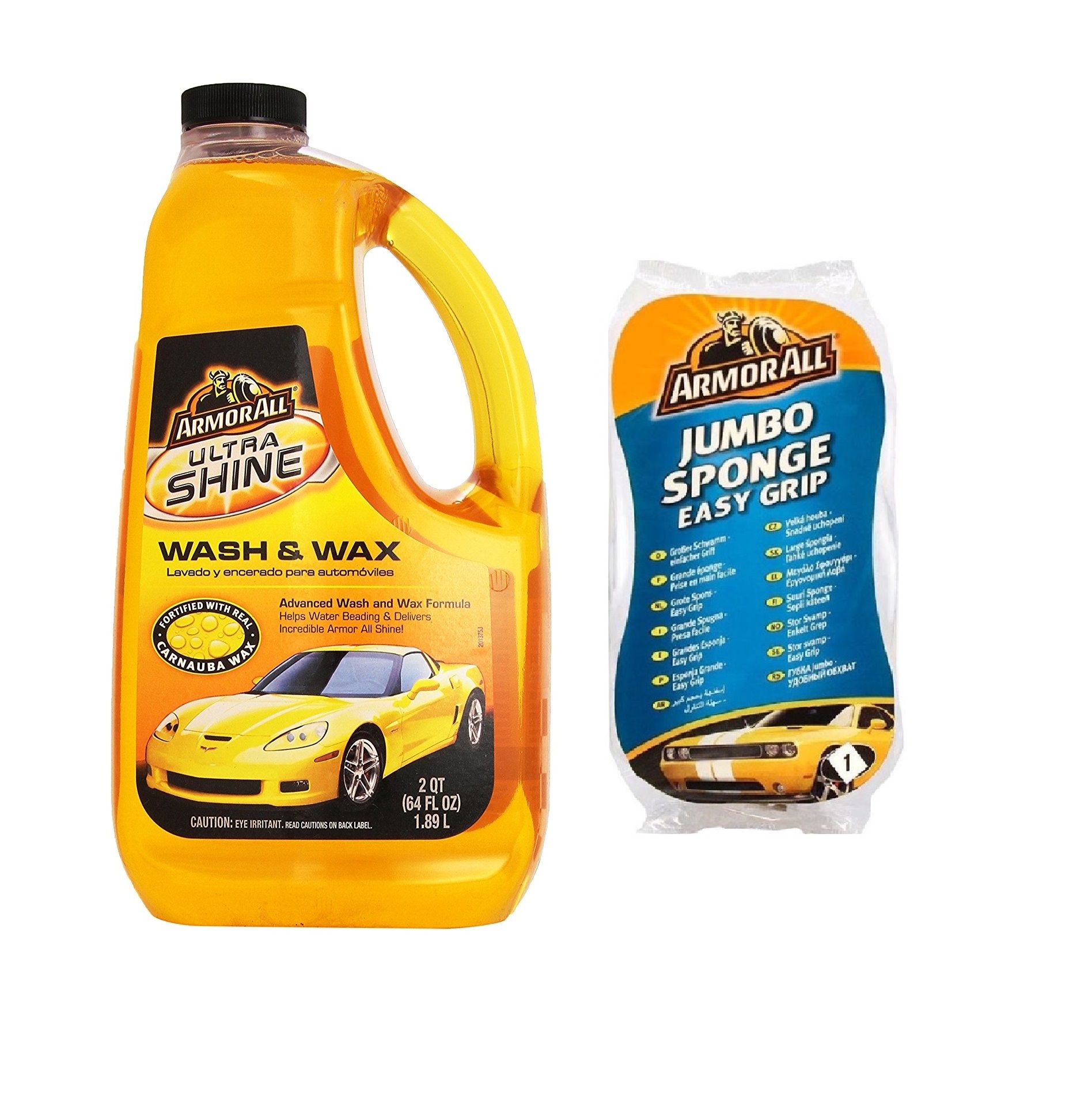 Armorall Ultrashine Wash & Wax 1888ml with Armorall Jumbo Sponge: Buy ...