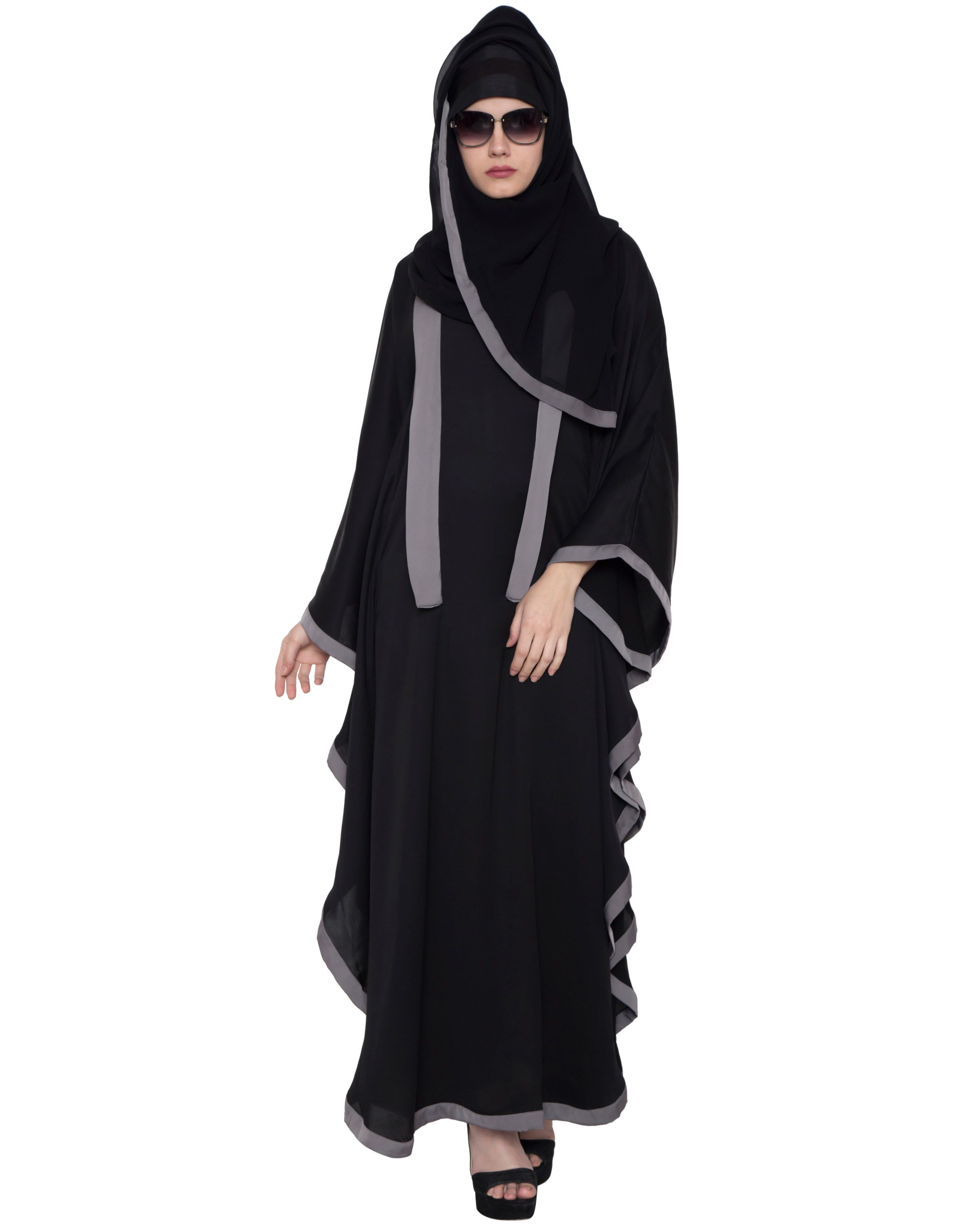 Mushkiya Black Polyester Stitched Burqas without Hijab Price in India ...