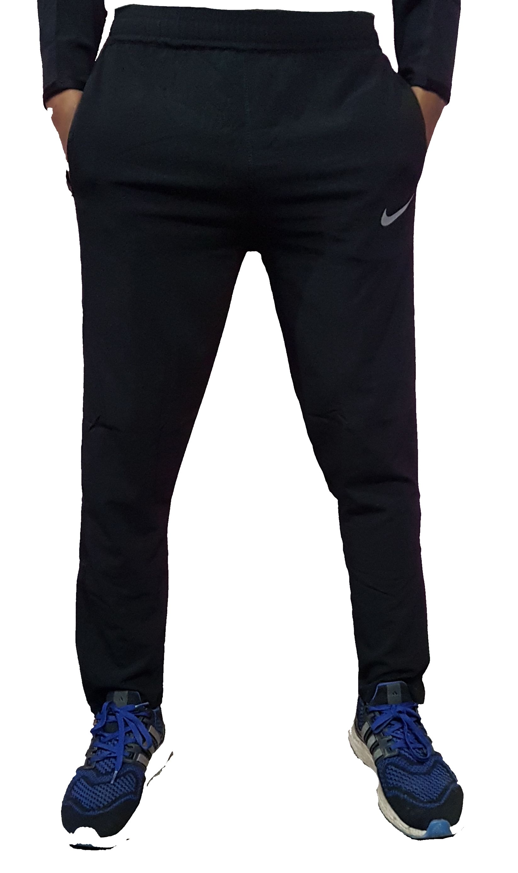 nike black polyester lycra trackpants