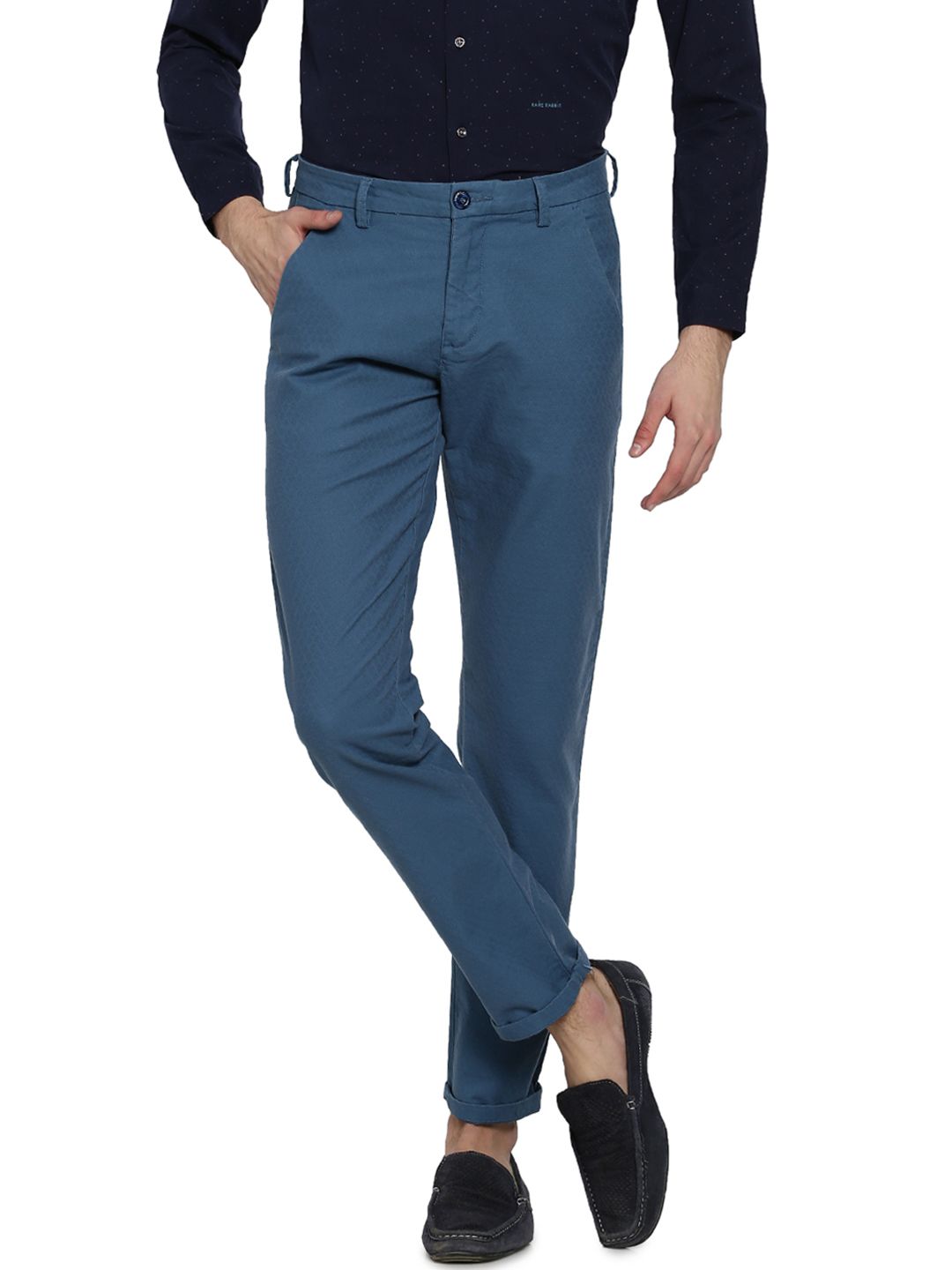 Rare Rabbit Blue Slim -Fit Flat 