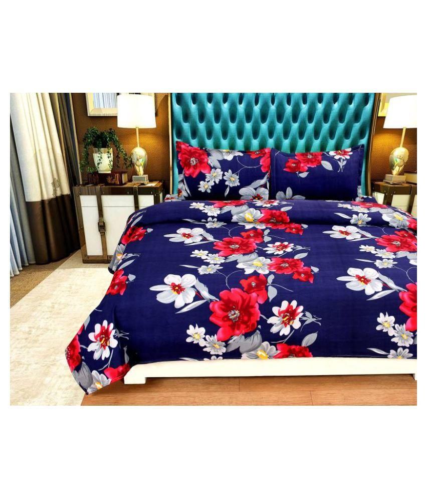 K Decor Poly Cotton Double Bedsheet with 2 Pillow Covers Buy K Decor