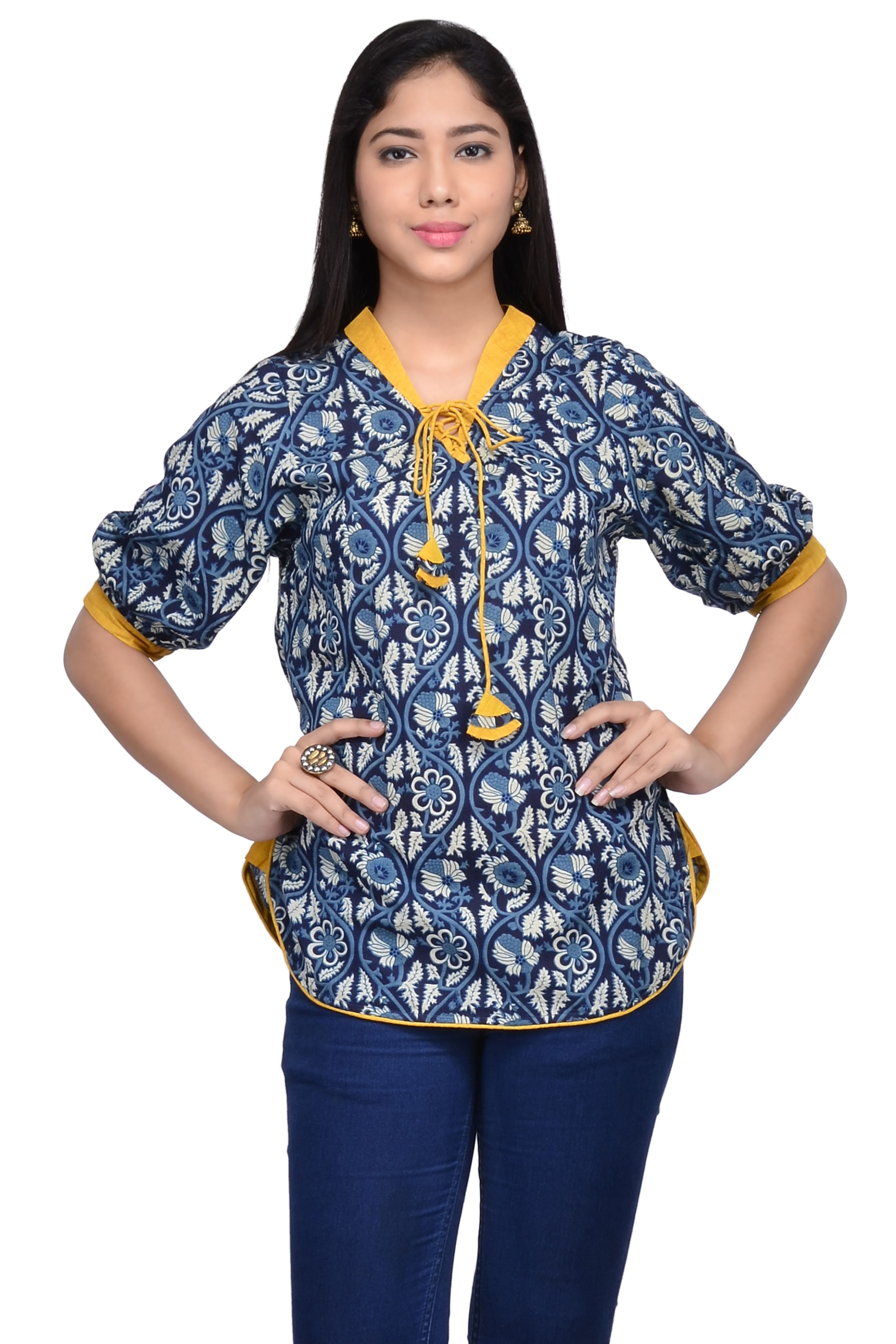 Bandhan Creation Cotton Regular Tops - Blue - Buy Bandhan Creation ...