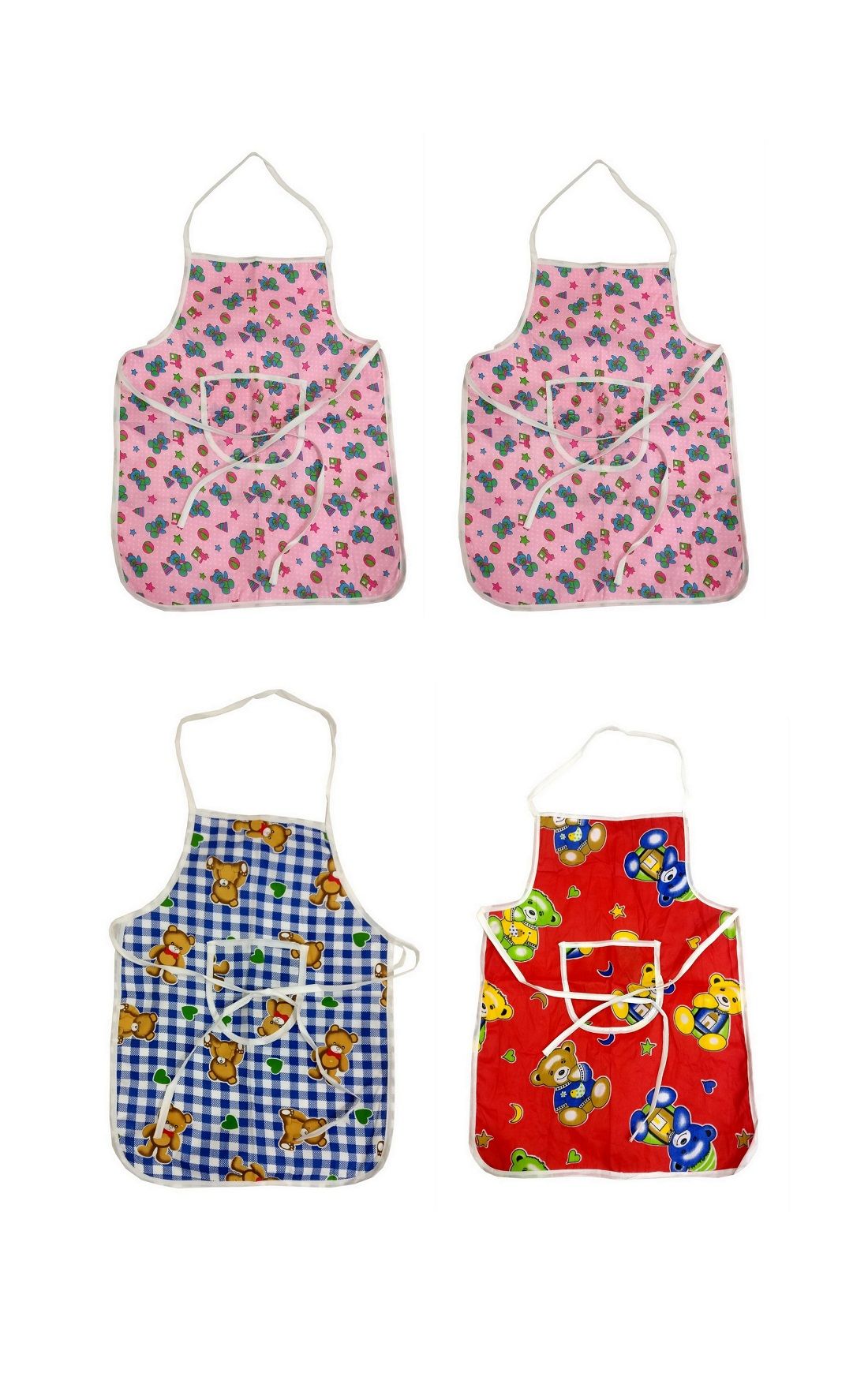 LooMantha Multi Printed Cotton Kids & Baby Apron Pack of 4: Buy ...