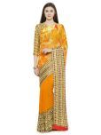 Shaily Yellow and Beige Silk Saree