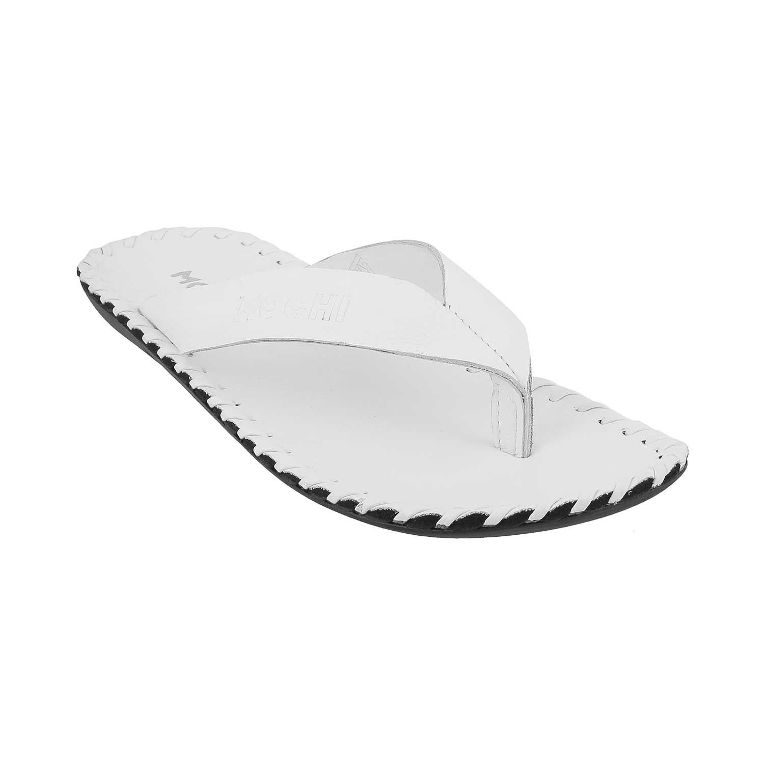 mens white leather sandals