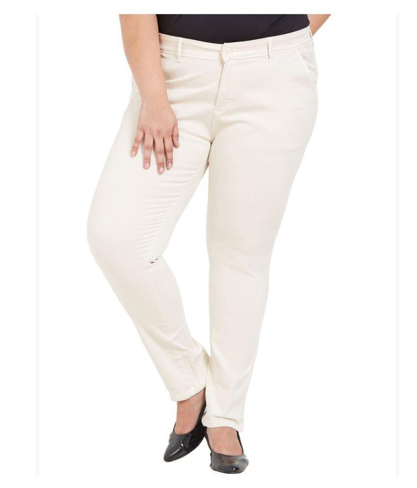 off white plus size pants