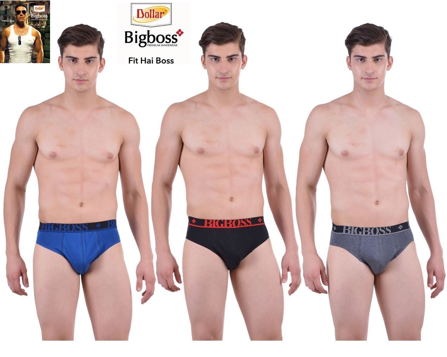     			Dollar Bigboss Cotton Multi Brief Pack of 3