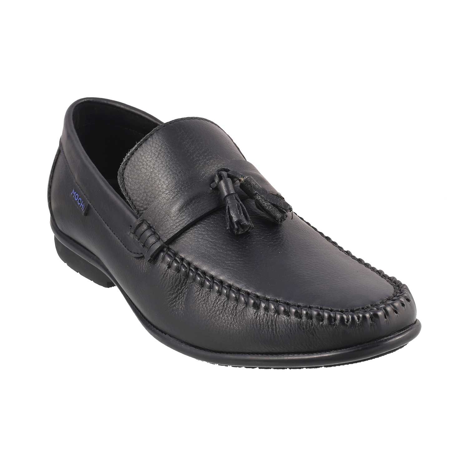 MOCHI Slip On Genuine Leather BLACK Formal Shoes Price in India- Buy ...