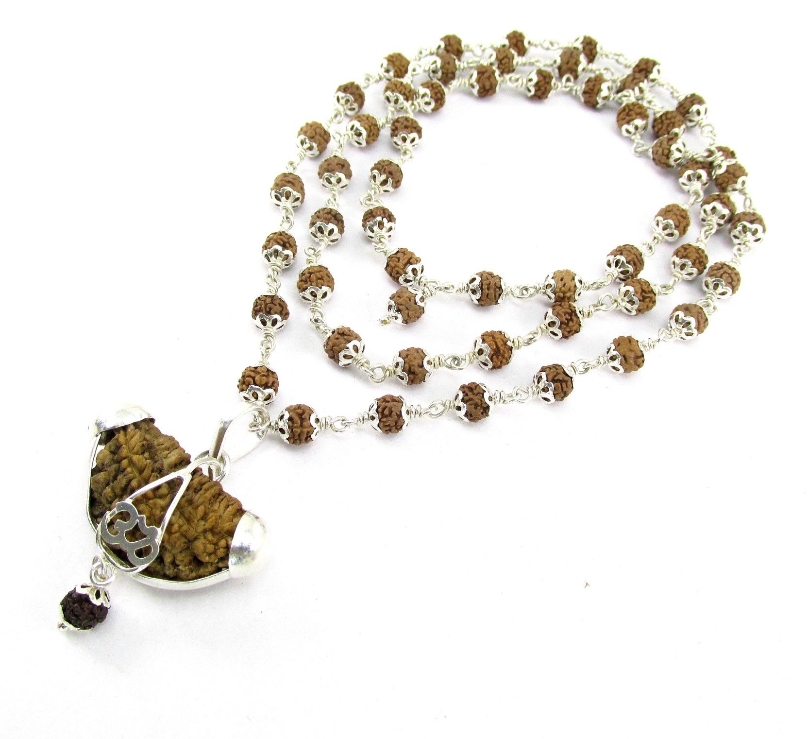     			Shivoham 1 Mukhi Rudraksha Silver cap Mala 1 Face Rudraksha