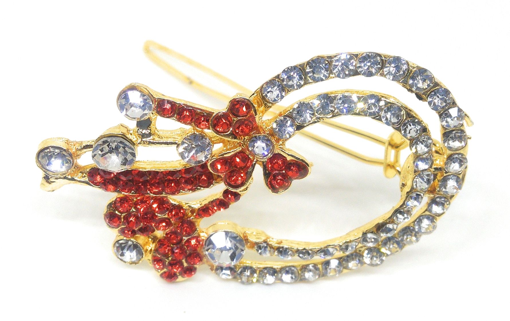 Hair Side Clips Side Pins For Women Girls Gold Tone 1 Piece