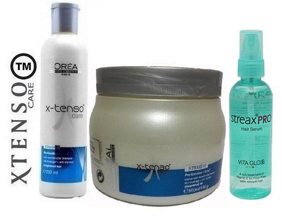 X Tenso Care Straight Shampoo Spa With Streax Pro Serum Hair