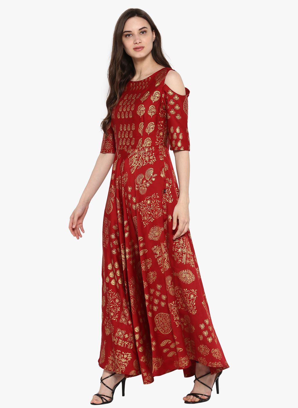 maroon silk kurti
