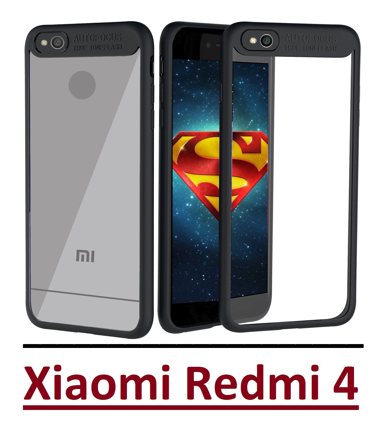 Xiaomi Redmi 4 Bumper Cases Ace HD Black Plain Back Covers Xiaomi Redmi 4 Bumper Cases Ace HD Black
