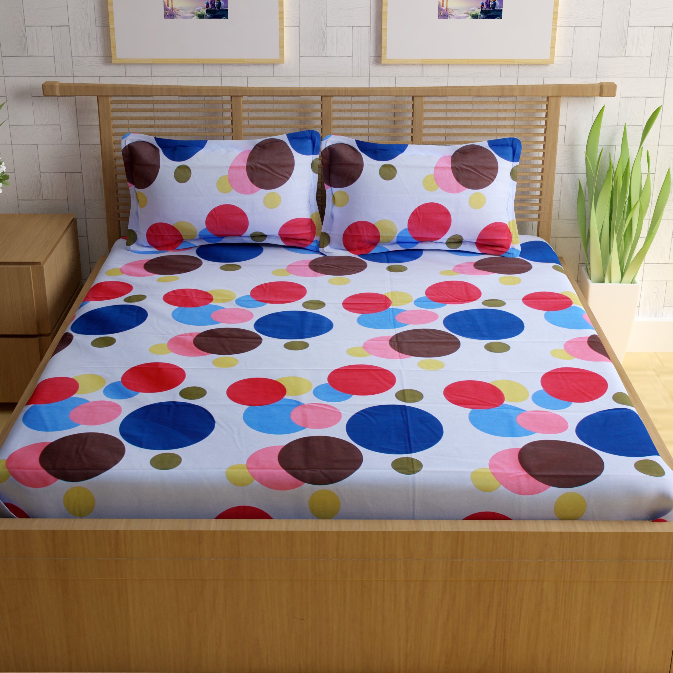 DIVINE CASA Cotton Double Bedsheet with 2 Pillow Covers Buy DIVINE CASA Cotton Double Bedsheet