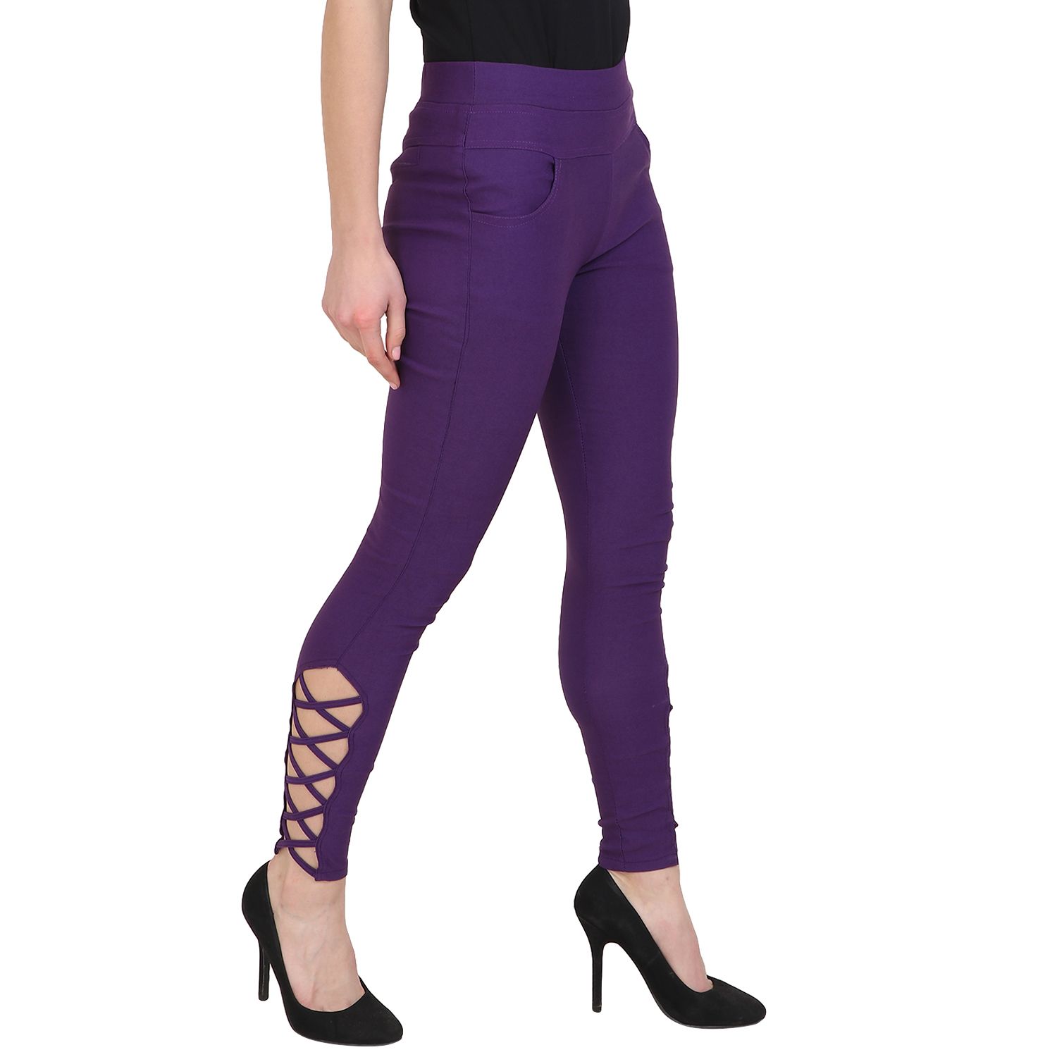 purple jeggings