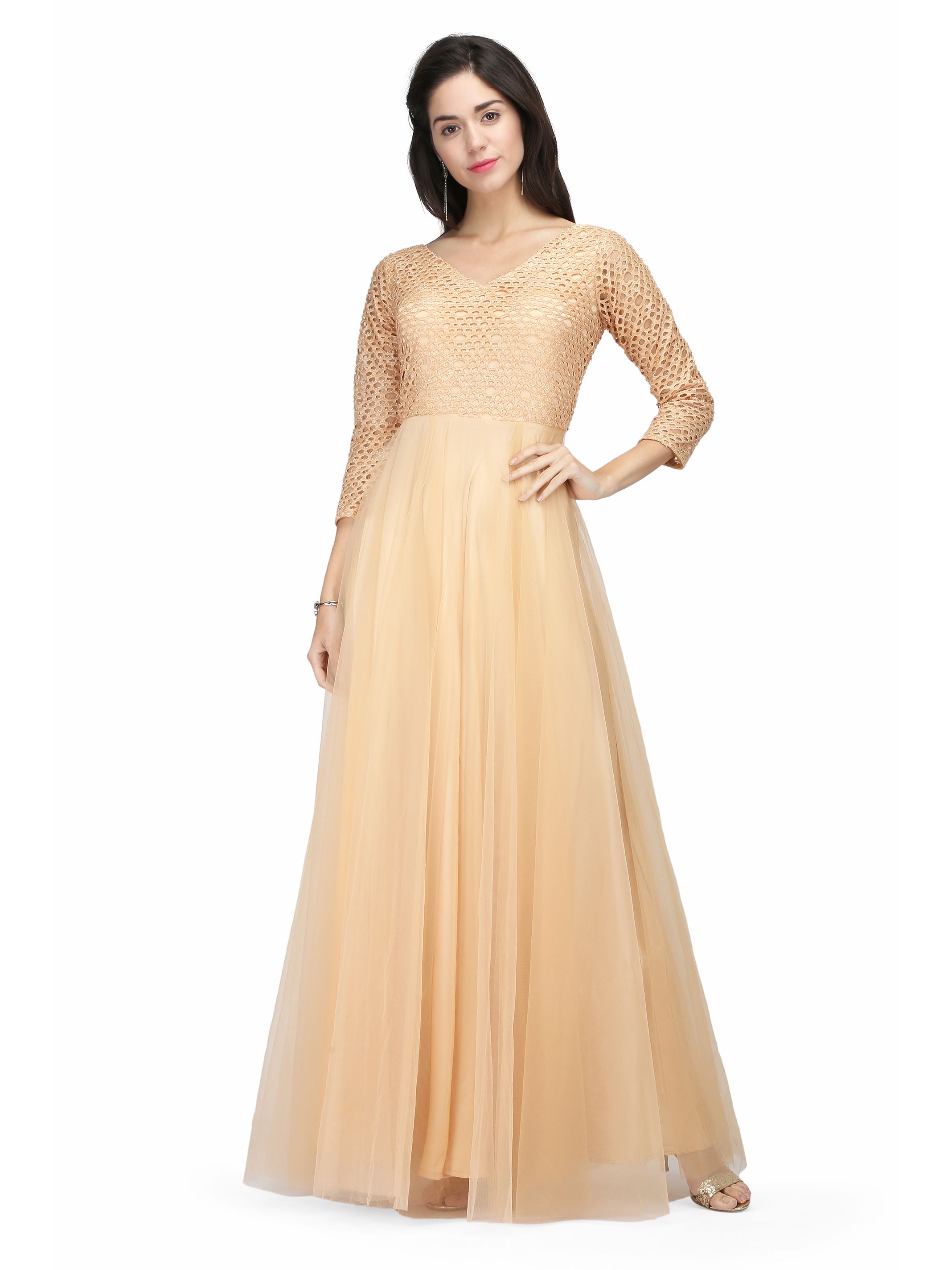 net golden gown