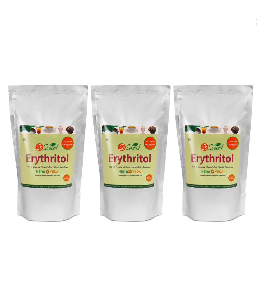 So Sweet Erythritol 100% Natural Zero Calorie Sweetener 3kg for Diabetes - Sugar free (PO3) (1kg Each)