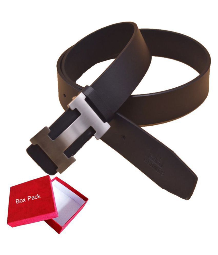 Hermes Imported Black Leather Casual Belt - Pack of 1: Buy Online at Low Price in India - Snapdeal