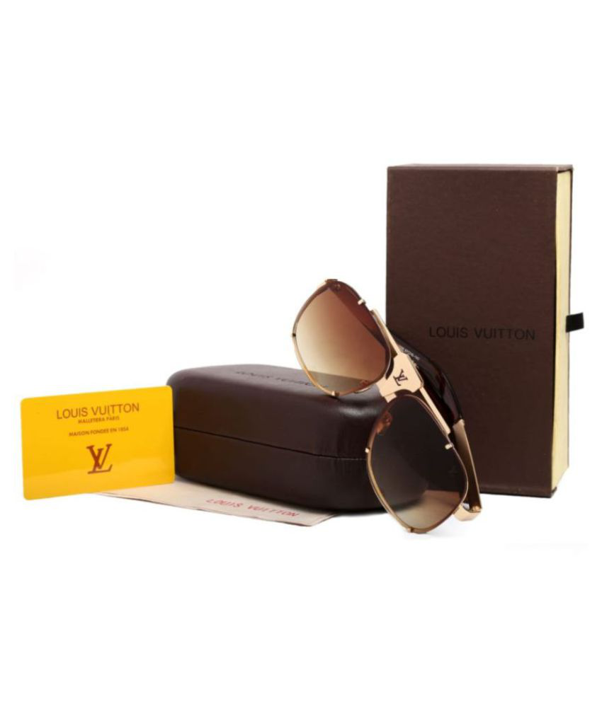 LOUIS VUITTON SUNGLASSES Brown Square Sunglasses ( S34 ) - Buy LOUIS VUITTON SUNGLASSES Brown ...