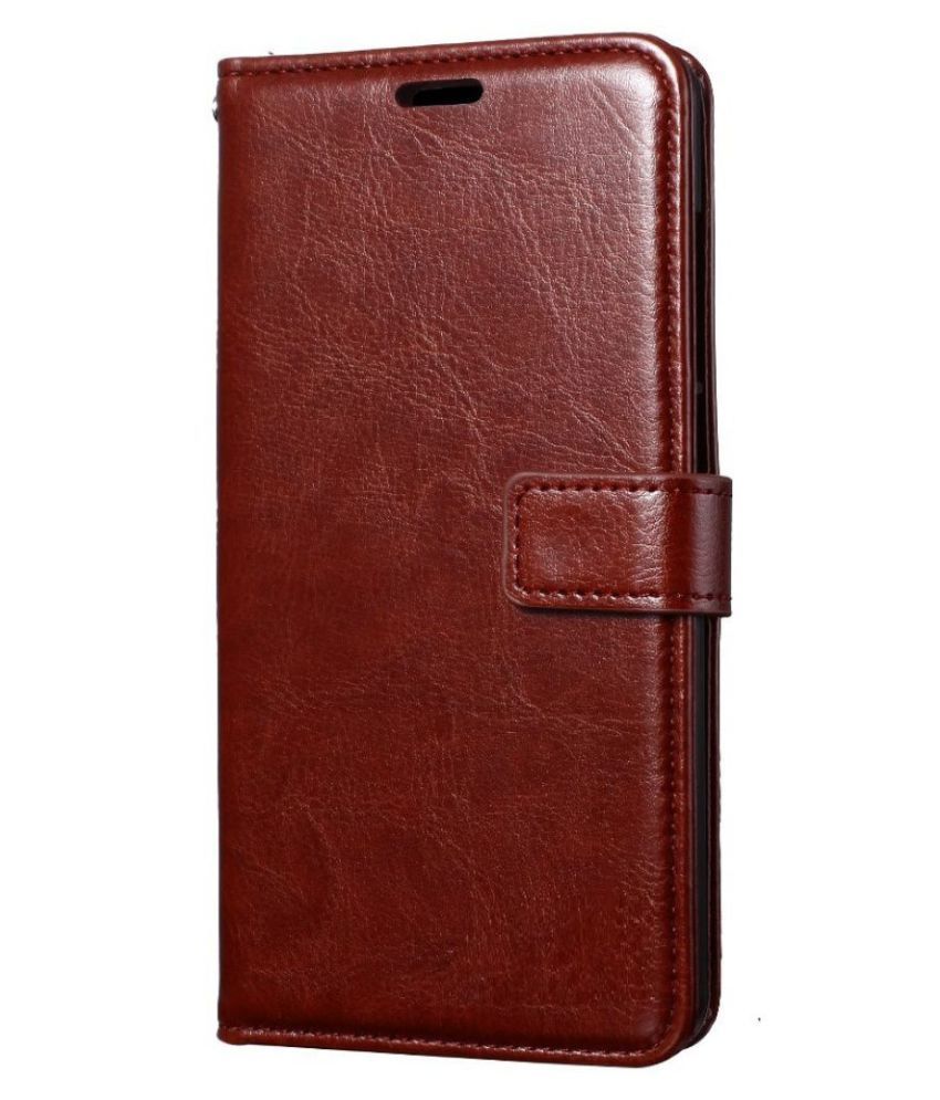 Samsung Galaxy J7 Prime Flip Cover by ClickAway Brown Original Vintage Look Leather Wallet Case