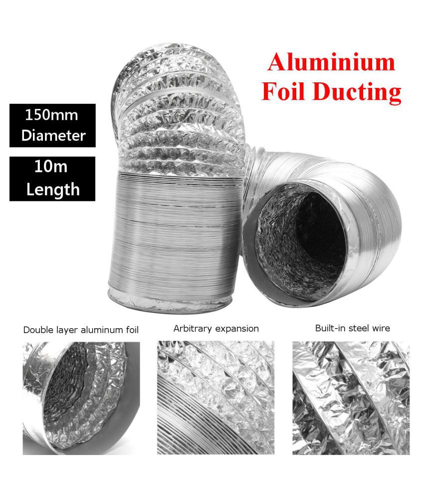 Aluminium Ducting 6" 150mm 5m 10m Lengths 