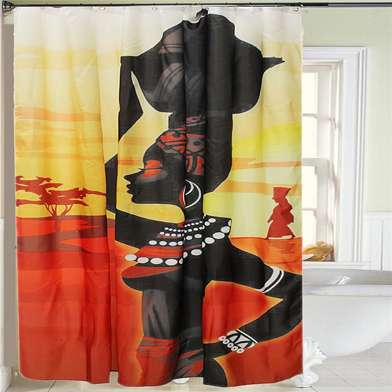 Mrosaa 165cm 180cm Bathroom, Afro Hair Shower Curtains