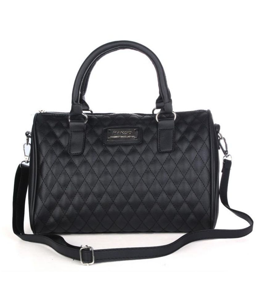 mango black solid shoulder bag