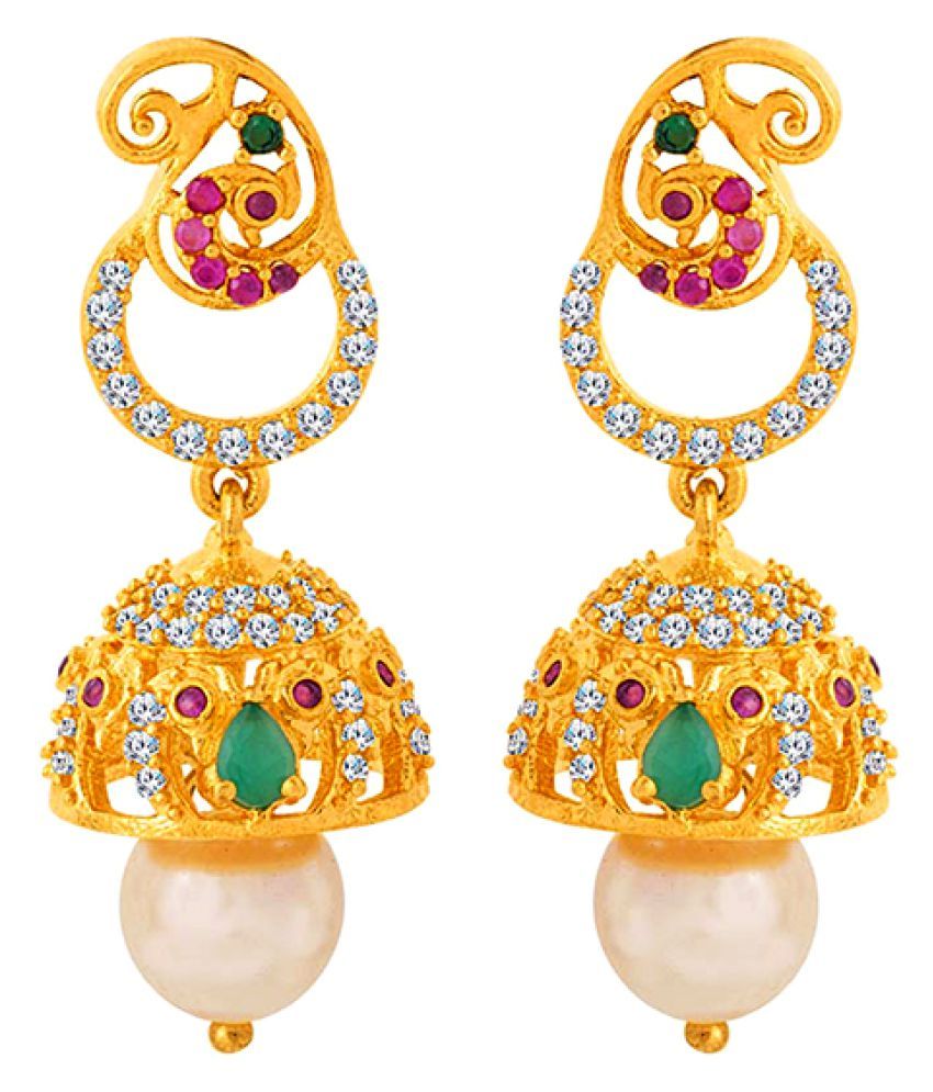 jhumka earrings gold plated