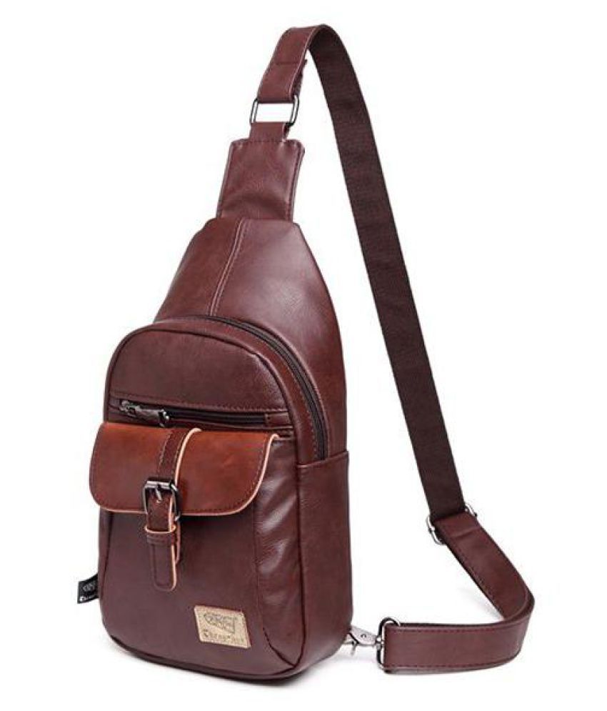 pu leather sling bag
