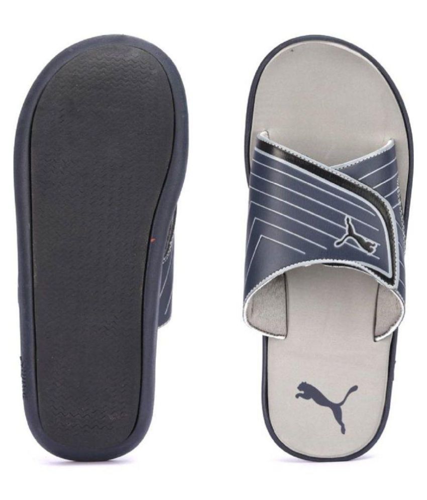 puma blue slide flip flop