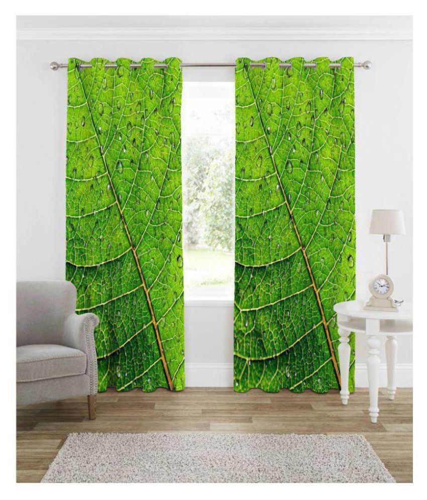     			indiancraft Single Door Semi-Transparent Eyelet Polyester Curtains Multi Color
