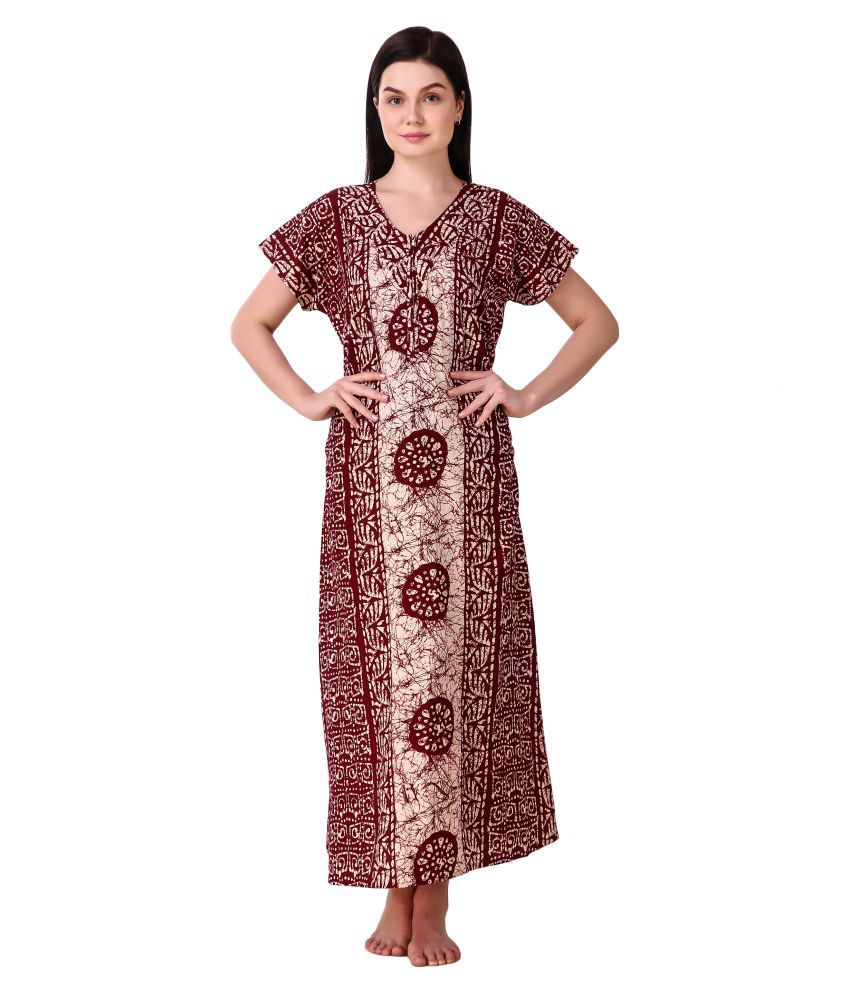 Masha - Multicolor Cotton Women's Nightwear Nighty & Night Gowns ( Pack of 1 )