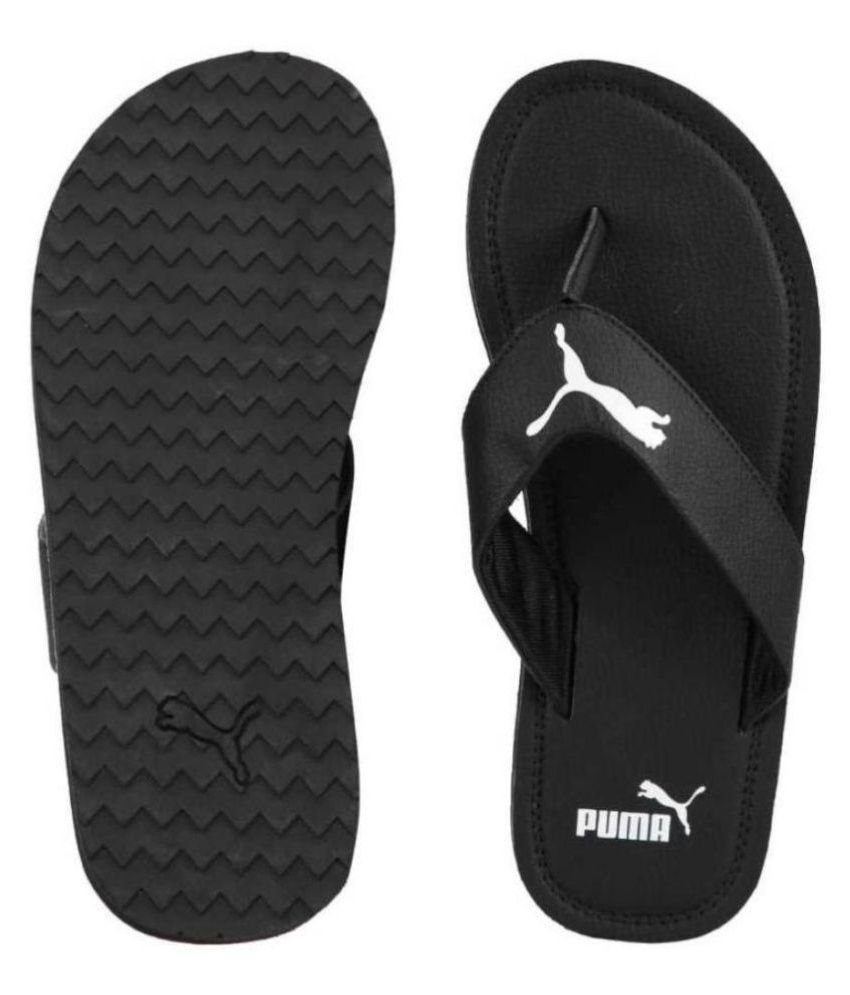 puma black thong flip flop