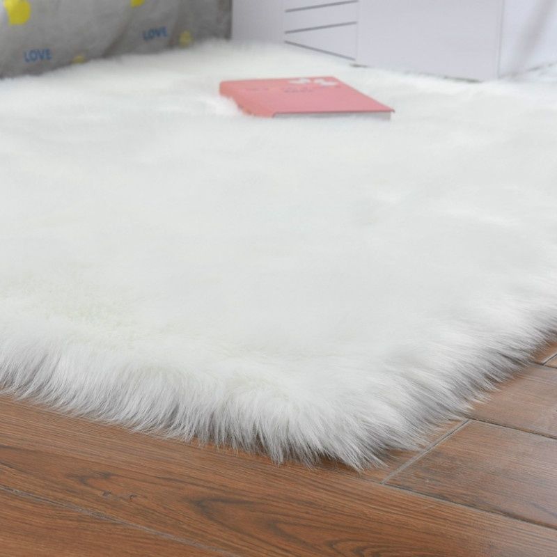 Luxury Square Long Haired Rug Chair Sofa Pads Faux Fur Puffy Cushion Floor Mats 