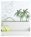 StickMe Mountain Coconut Tree Birds Wall Sticker SM 423 Nature Sticker 140 x 120 cms
