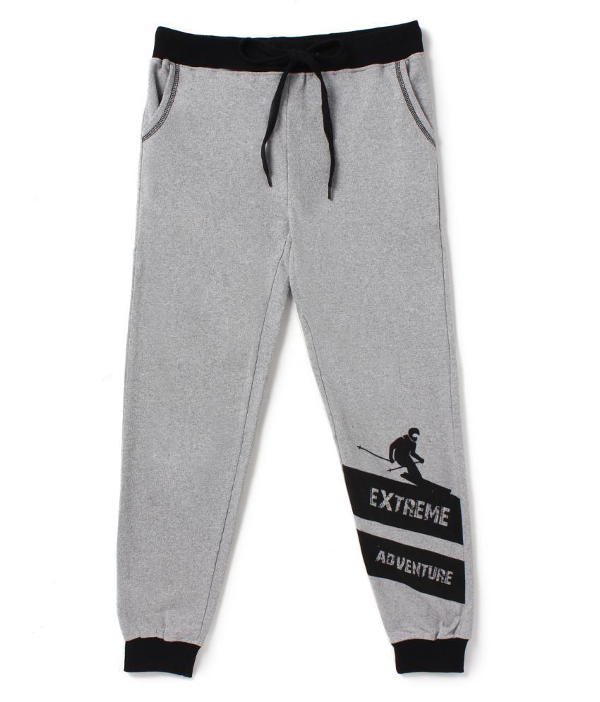     			Cub McPaws Boys  Black - Grey Track Pant |Elasticated Waist|Contrast Bottom Cuff|Side Pockets|Cotton|4-12 Years