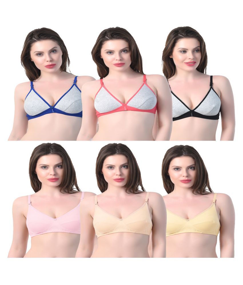 Buy In Beauty Cotton Seamless Bra Multi Color Online At Best Prices In India Snapdeal 4011