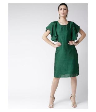green silk bodycon dress