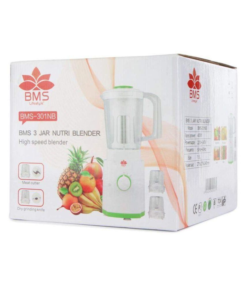 BMS Lifestyle Multi Purpose Use 400 Watt 3 Jar Juicer Mixer Grinder