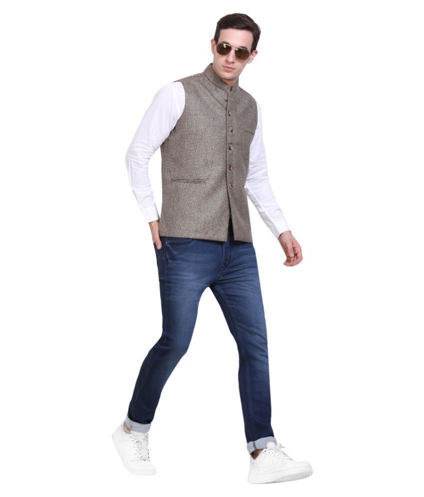 MDS Jeans Multi Woollen Nehru Jacket - Buy MDS Jeans Multi Woollen ...