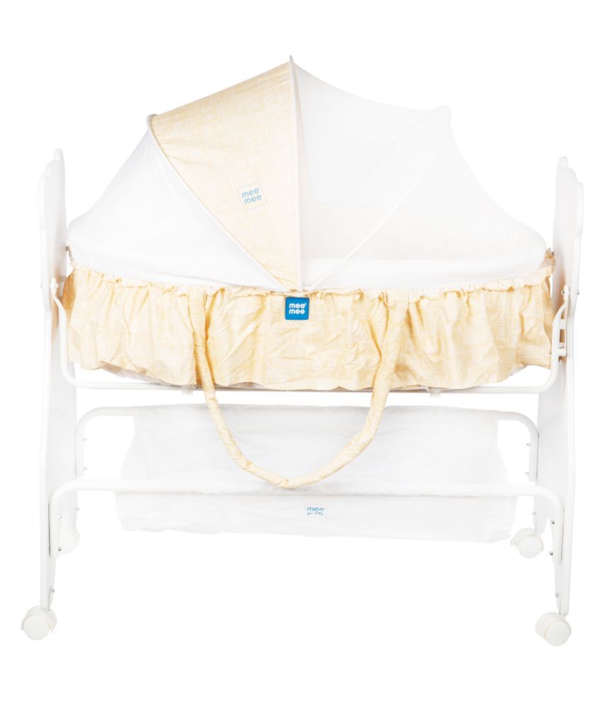 Mee Mee 2 In 1 Wooden Baby Cradle Bassinet Yellow Buy Mee Mee