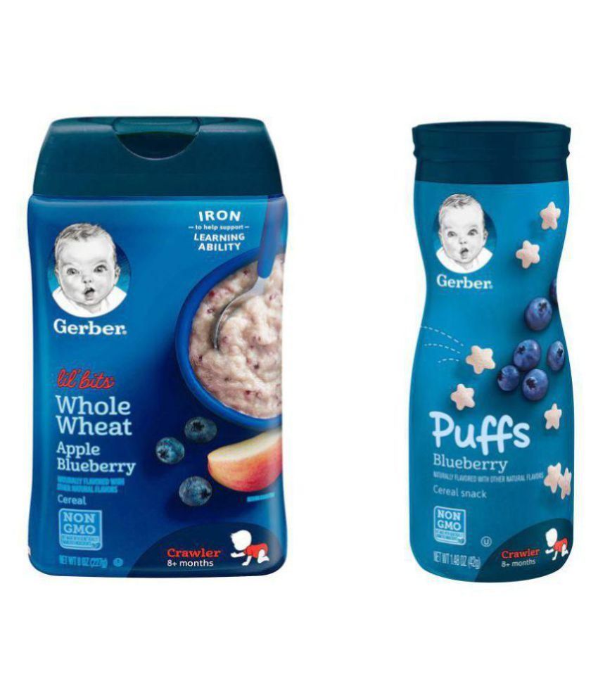 Gerber Baby Food APPLE,BLUEBERRY Infant Cereal for 6