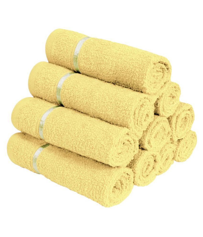 Story@Home Set of 10 Terry Face Towel Yellow
