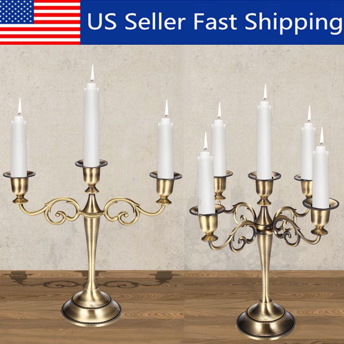 Wedding Home Decor 3/5 Arms Metal Crafts Candelabra Alloy Candle Holder Stand