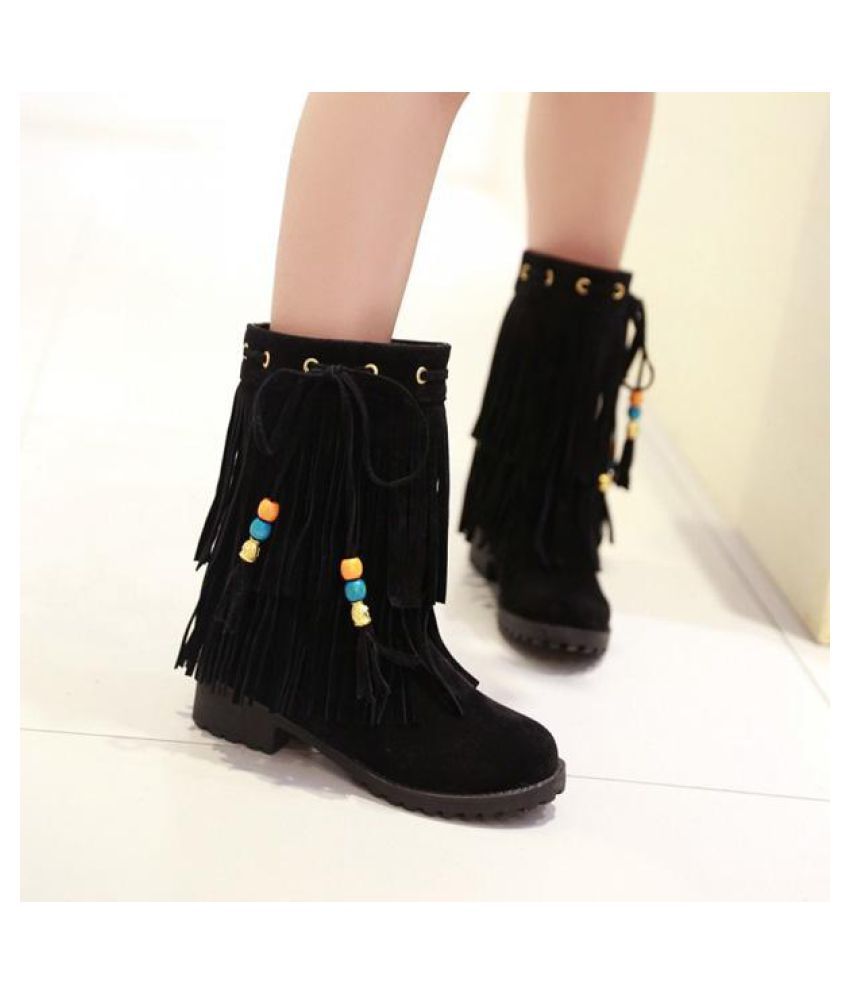Big Size Women Flat Ankle Boots Ladies 